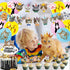 Koyatti Cat Theme Birthday Party Decorations Set,Cat Lover Birthday Party Supplies for Kids Girls,16 MEOW Balloons,Cat Face Banner and 24 Cupcake Toppers,A Big Happy Birthday Caketopper