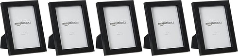 Amazon Basics Photo Picture Frame - 5" x 7", Black - Pack of 5