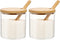UPKOCH 2pcs Condiment Spice Jars Glass Condiment Seasoning Container Pots with Spoon Wood Lids Storage Canister for Kitchen