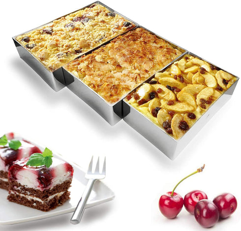 NewlineNY Stainless Steel Cake Mousse Ring (Rectangular Cake Pastry Rings)