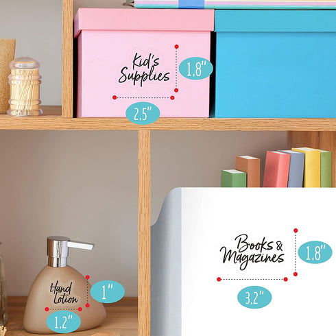 276 PCS Cursive Bathroom Organization Labels,Waterproof Tear-resistant No Residue, Bath,Beauty & Makeup Preprinted Stickers
