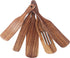 Yowzie Spurtle Shovel Scraper 5 Piece Kitchen Set Utensils Non-Stick Heat Resistant Insta-Pot Cookware Natural Slotted Acacia Wooden Set For Stirring Mixing Serving