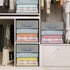 DIMJ Cube Storage Bins, 3 Packs Clear Window Fabric Storage Bin Organizer for Closet Shelves Home Storage Cubes Organizer with Handles
