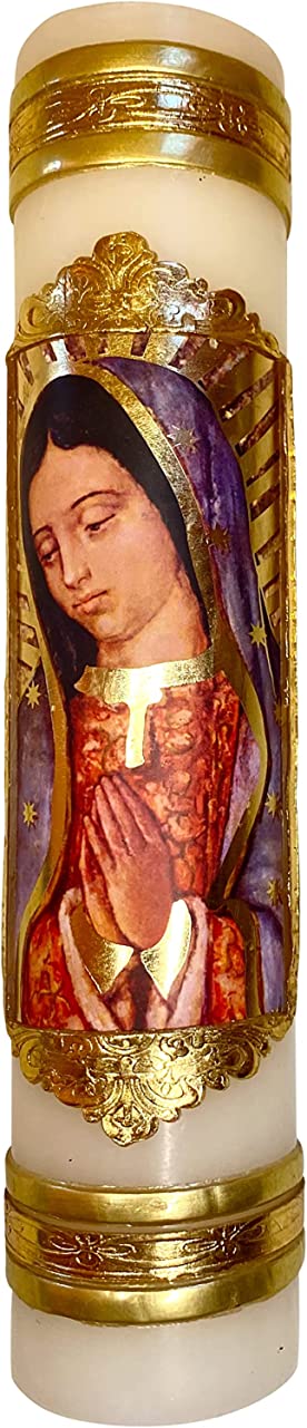 Our Lady of Guadalupe Bust Candle Cirio de la Virgen de Guadalupe Rezo Oración