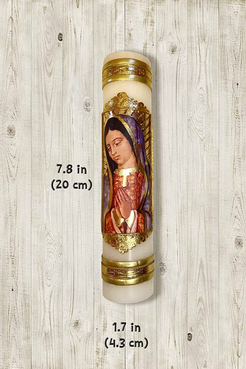 Our Lady of Guadalupe Bust Candle Cirio de la Virgen de Guadalupe Rezo Oración