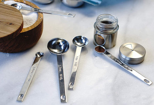 RSVP International Endurance Measuring Spoons, Round, Stainless Steel Large