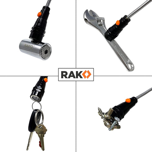 RAK Magnetic Pickup Tool - Telescoping Magnet Stick with 3 LED Lights and Extendable Neck up to 22 Inches - Gifts for Dad, Husband, Truck Driver, Handy Men or Women