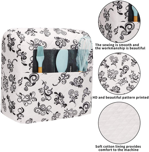 Kitchen Aid Mixer Cover,5-8 Quart Mixer Dust Cover for Kitchenaid Hamilton Sunbeam Mixers,Small Appliances Cover with Pockets,Mixer Covers Compatible with All Tilt Head & Bowl Lift Models