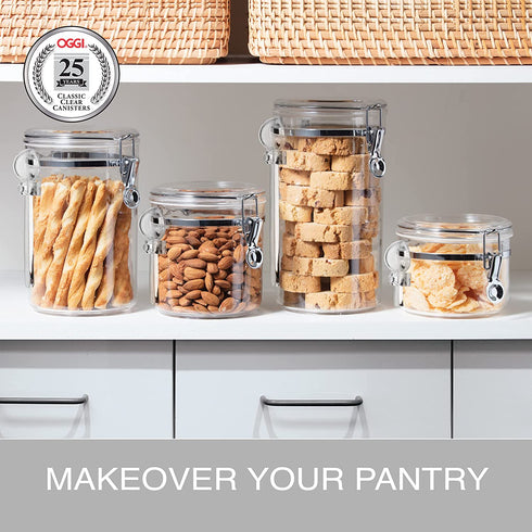 Oggi Clear Canister Food Storage Container Set, 4-Piece