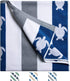 cabanana Plush Oversized Beach Towel - Cotton Fluffy 35 x 70 Inch Quarry Blue Jacquard Turtle Striped Pool Towel, Large Summer Swim Cabana Towel
