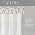 Elrene Home Fashions Jolie Crushed Semi-Sheer Window Curtain, Adjustable Tie-Top Single Panel, 52" x 95" (1 Panel), White