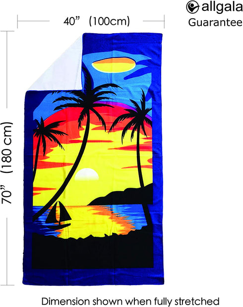 Allgala Oversize 40"x70" Microfiber Beach Towel, Sunset-BT81101