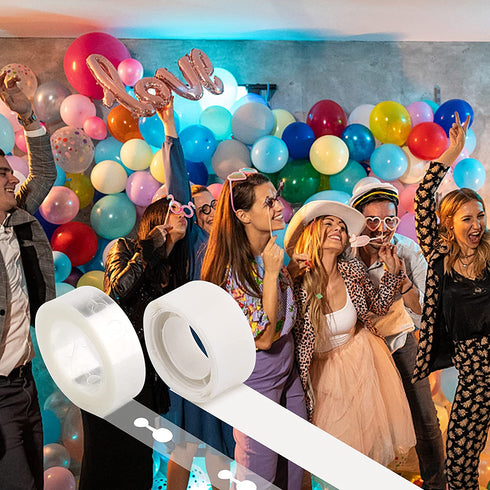 Balloon Arch Strip Balloon Garland Decorating Kit, KACLOLA 50 Ft 3 Rolls Balloon Tape Strips Double Hole, 300 Dot 3 Rolls Glue Point Stickers, Suitable for Party Birthday Wedding Decor