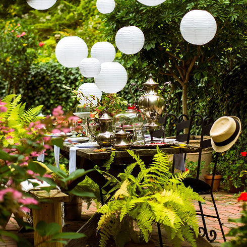 Avoseta Paper Lanterns - 20 Piece Set - Party Decorations in Sizes of 6", 8", 10", 12" (5 of Each, White)