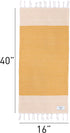 COCOTTON Boho Striped Turkish Hand Towels Set of 2 | 100% Cotton, 16 x 40 Inches | Decorative Bathroom Hair Face Gym Yoga Dishcloth Tea Kitchen Light Weight Quick Dry Farmhouse Towel (Mustard)