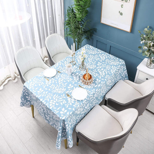 Vinyl Tablecloth ,Heavy Duty 100 % Waterproof Oil-Proof Wipeable with bflannel Backing for Kitchen Party Picnic Dining Spring Summer Indoor & Outdoor(Blue, 60X84 Inch)¦
