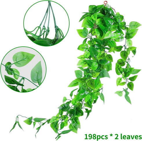 BABEIYXM Artificial Hanging Plants 2pcs Set,3.6 Feet Fake Hanging Plants Artificial Ivy Fakev Leaves,Suitable for Wall Indoor Outdoor Garden Wedding Decoration (with Basket)