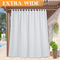 RYB HOME White Outdoor Curtains - Extra Wide Waterproof Windproof Privacy Sun Block UV Protection Drape for Backyard Gazebo Pergola Patio, Width 100 x Length 95, Grayish White