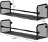 Greenco Wall Mount Single Tier Mesh Spice Rack, Black, Set 2