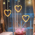 3 Pieces Christmas Indoor Window Decorative Light Decoration Lights, Backdrop Lights for Outdoor Indoor Home Bedroom Wedding Party Holiday Wall (Heart Style)