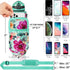 32 oz Water Bottle with Sleeve - BPA Free Leakproof Sport Large 1L Plastic Motivational Water Bottle with Straw & Strap & Insulated Neoprene Holder Carrier Bag Great Xmas Gift for Kids Women Men