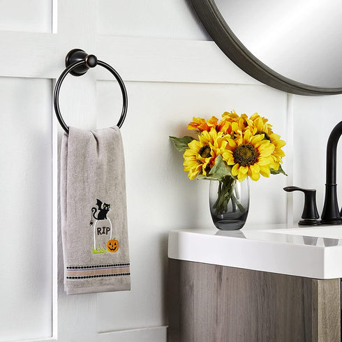 SKL Home by Saturday Knight Ltd. Graveyard Cat Hand Towel (2-Pack), Gray