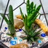 300 Pieces Flat Glass Marbles, Flat Gems, Decorative Aquarium Glass Stones, Glass Marbles Beads, Pebbles for Vase Fillers Wedding Garden Centerpieces Decor (Clear, Light Blue, Dark Blue)