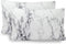 Elegant Comfort Luxury Ultra-Soft 2-Piece Pillowcase Set 1500 Thread Count Egyptian Quality Microfiber Double Brushed-Wrinkle Resistant, Standard Size, Marble Pattern White