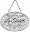 La Toilette Marble Bathroom Sign | 8 3/4" x 6? x 5/16? | Home Décor Collection | Ceramic with Design | Oval Bathroom Wall Plaque | Bathroom Wall Décor | Bathroom Décor Wall Art (La Toilette)