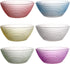 Hedume Set of 12 Colorful Glass Bowls, 8.5 OZ Glass Prep Bowls, Stackable Glass Salad Bowl, Glass Prep Bowls Serving Bowls for Kitchen Prep, Dessert, Dips, Candy, Nuts, Snack