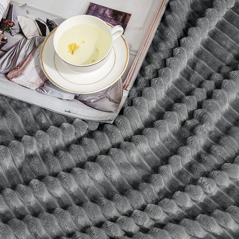RECYCO Fleece Throw Blanket for Couch, Super Soft Cozy Blanket Throw for Bed Sofa 50"x60", Grey