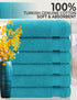 Cotton Paradise, Hand Towel Set, 100% Turkish Cotton 16x28 inch 6 Piece Hand Towels for Bathroom, Soft Absorbent Face Towel Clearance Set, Aqua Blue