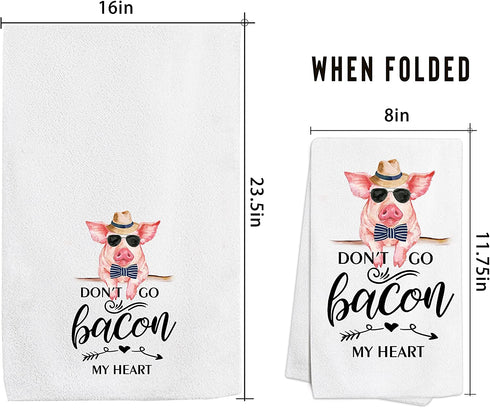 Funny Kitchen Towels and Dishcloths Sets of 4 for Housewarming,White Dish Towels for Home Decor,Cute Towels Drying Dishes - Decorative Tea Towels,Hand Towels,Waffle Towels