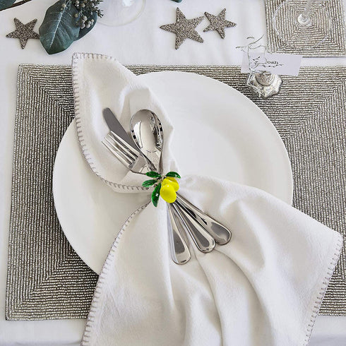 Lemon Napkin Rings Set of 4, Delicate Crafts Alloy Fruit Napkin Holder Rings Fall Table Decorations for Thanksgiving, Christmas, Wedding Banquet, Birthday, Holiday Daily Dinner, Party Decor?Lemon?