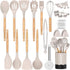 Kitchen Cooking Utensil Set, Fungun 26 pcs Cooking Utensils - Nonstick Kitchen Utensils Cookware Set Spatula Set -Kitchen Gadgets Utensils Set, Kitchen Tools Gift-khaki