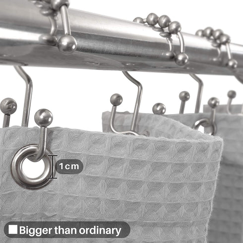 Barossa Design Extra Long Shower Curtain 84" Height - Honeycomb Waffle Weave & Cotton Blend, Hotel Luxury & Spa, Heavy Weight Fabric, Washable - Lake Wanaka Gray, 72x84