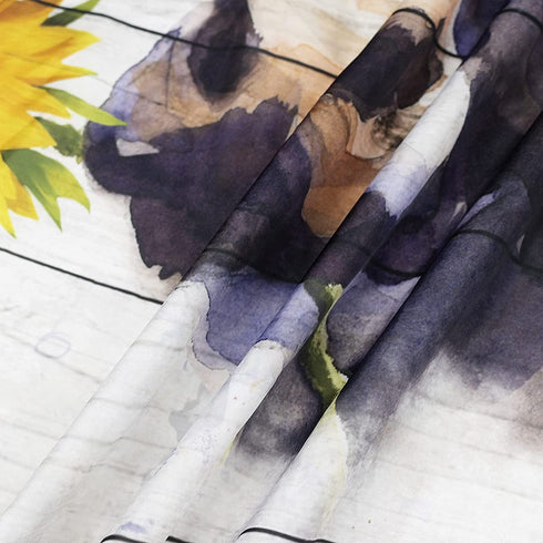 HVEST Funny Cow Get Naked Shower Curtain for Bathroom Decor, Farmhouse Animal Bull Cattle and Sunflower in Retro Bathtub Shower Curtains 72x72 Inches with Hooks Set Waterproof Fabric Bath Accessories