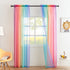 Lofus Sheer Window Curtains, Rods Pocket Voile Fabric Drapes/Panels/Treatments for Living Room/Kitchen/Bedroom, 52 x 96, Set of 2, Rainbow