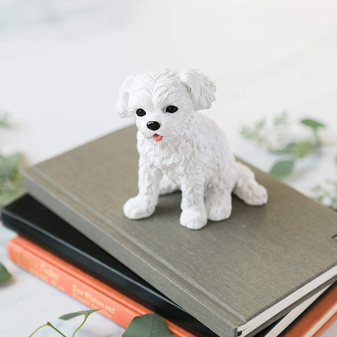 Boulevard East Concepts Maltese Breed Puppy Dog Collectible Figurine Statue