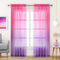 HOMEIDEAS 2 Panels Pink and Purple Sheer Curtains for Girls Bedroom 52 X 84 Inch, Ombre Linen Curtains Rod Pocket Drapes for Nursery Kids Window and Living Room