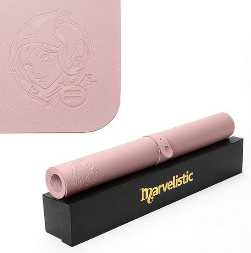 Marvelistic Large Leather Desk Pad - Nonslip Artgerm Illustrated Desks Mat Blotter Accessories for Men & Women. Extended Pad at Home Office for Work or Gaming When Using Desktop Laptop. (36"x17" Pink)