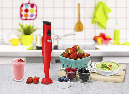 Elite Gourmet EHB-2425R Hand Blender Mixer, 150 W, Red