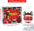 MCEAST 12 Styles Christmas Ball Ornaments Buffalo Plaid Christmas Tree Baubles Rustic Hanging Ornaments with Snowflake Pine Cones and Berries for Christmas Holiday Party Decoration