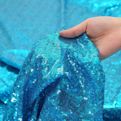 Poise3EHome 60x102 Rectangle Sequin Tablecloth for Wedding Party Cake Table, Turquoise