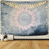 Mandala Tapestry Grey Pink Tapestry Hippie Bohemian Floral Tapestries Wall Hanging for Room Bedroom