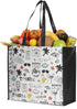 Reusable Grocery Bags Shopping Totes Made from Extremely Durable Heavy Duty Laminated Rpet Water Resistant and Easy to Clean (Set of 4)