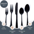 Tribal Cooking Black Flatware serving set - Stainless Steel Silverware Set - 20 Piece - Cutlery Set - Silverware Set Service for 4 - Knives, Fork and Spoon - Dishwasher Safe - Stunning Polished Finish