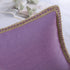 Phantoscope Pack of 2 Farmhouse Decorative Throw Pillow Covers Burlap Linen Trimmed Tailored Edges Purple 22 x 22 inches, 55 x 55 cm