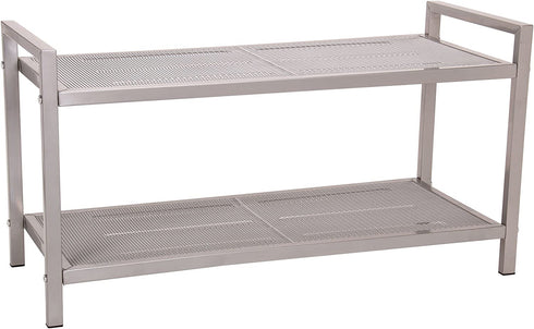 Household Essentials, Nickel 2 Tier Metal Mesh Shoe Rack