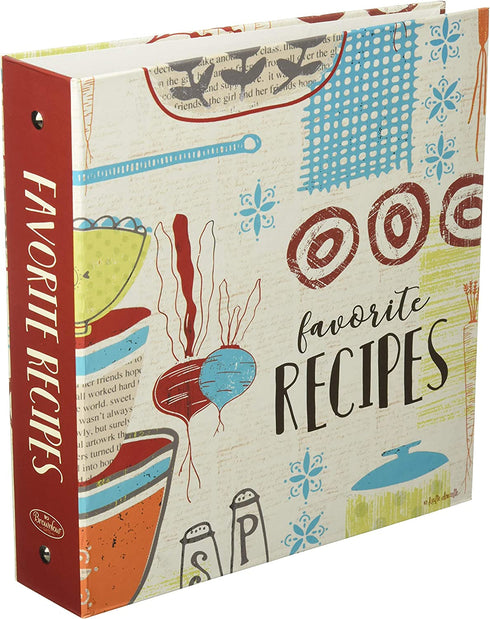 Brownlow Gifts Recipe Binder Set with Plastic Page Protectors and Recipe Cards, Made With Love